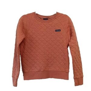 Patagonia Sweatshirt Womens XS Orange Organic Cotton Quilted Crewneck Pullover